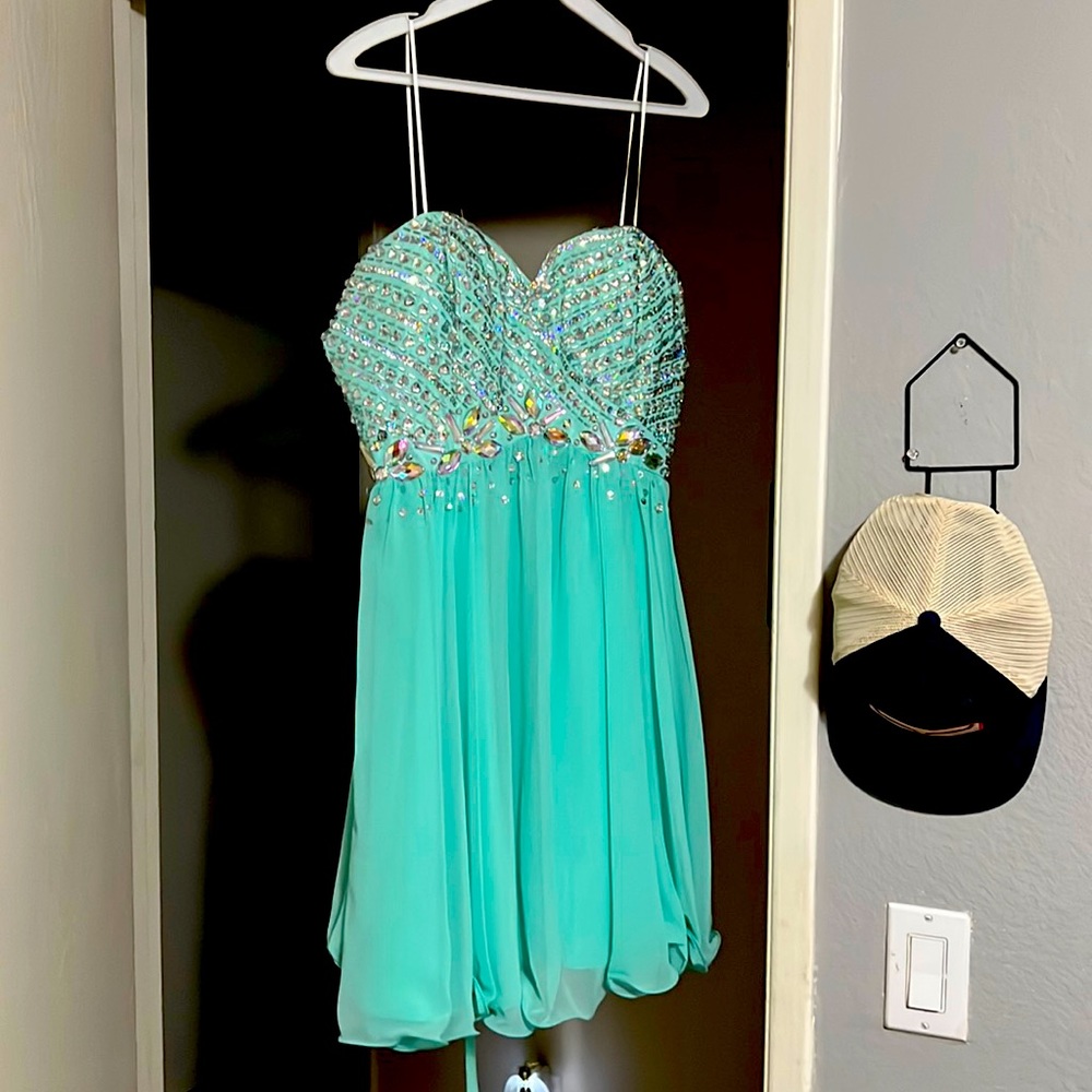Mint Rhinestone Formal XL
